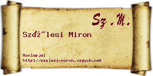 Szélesi Miron névjegykártya